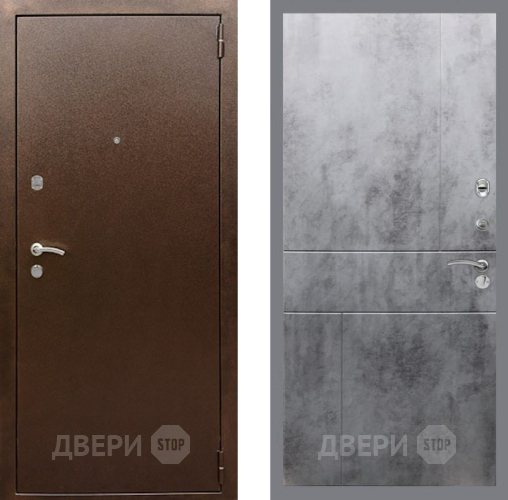 Входная металлическая Дверь Рекс (REX) 1А Медный Антик FL-290 Бетон темный в Жуковский