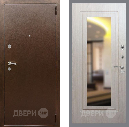 Входная металлическая Дверь Рекс (REX) 1А Медный Антик FLZ-120 Беленый дуб в Жуковский