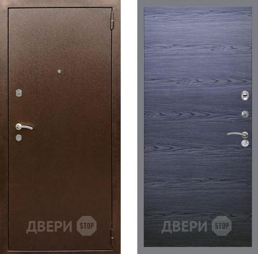 Входная металлическая Дверь Рекс (REX) 1А Медный Антик GL Дуб тангенальный черный в Жуковский