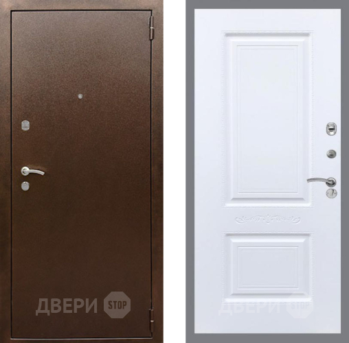 Входная металлическая Дверь Рекс (REX) 1А Медный Антик Смальта Силк Сноу в Жуковский