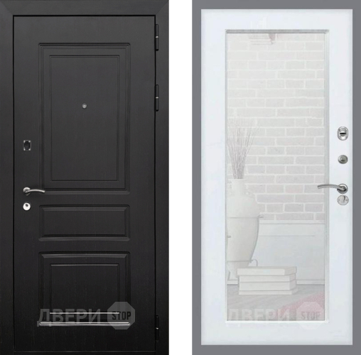 Входная металлическая Дверь Рекс (REX) 6 Венге Зеркало Пастораль Белый ясень в Жуковский