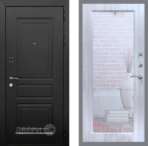 Входная металлическая Дверь Рекс (REX) 6 Венге Зеркало Пастораль Сандал белый в Жуковский