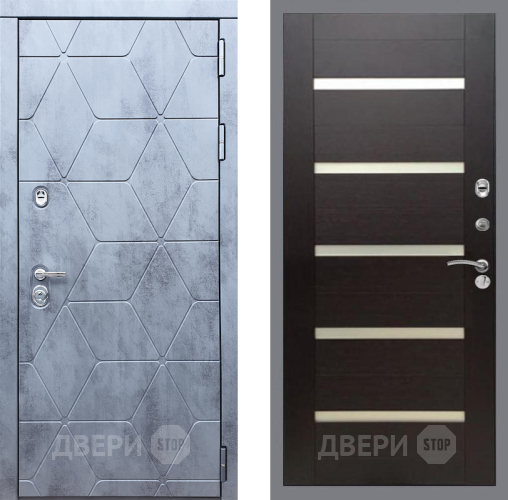 Входная металлическая Дверь Рекс (REX) 28 СБ-14 стекло белое венге поперечный в Жуковский