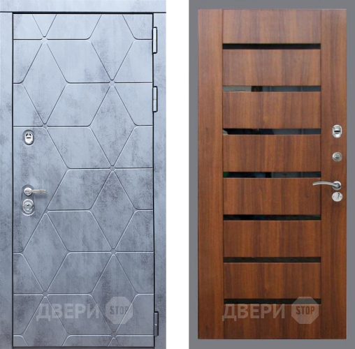 Входная металлическая Дверь Рекс (REX) 28 СБ-14 стекло черное Орех бренди в Жуковский