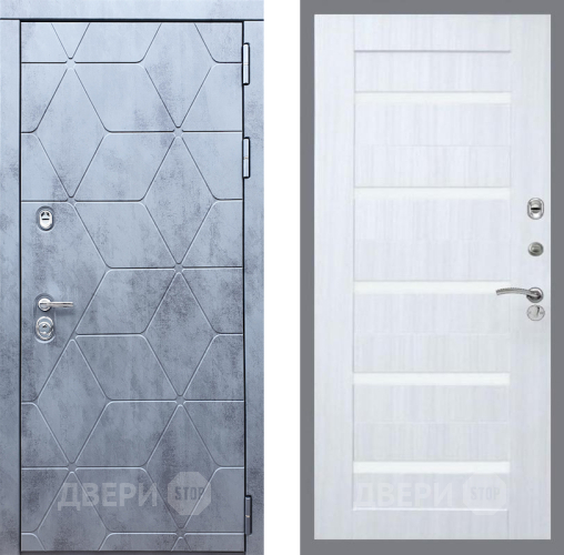 Входная металлическая Дверь Рекс (REX) 28 СБ-14 стекло белое Сандал белый в Жуковский