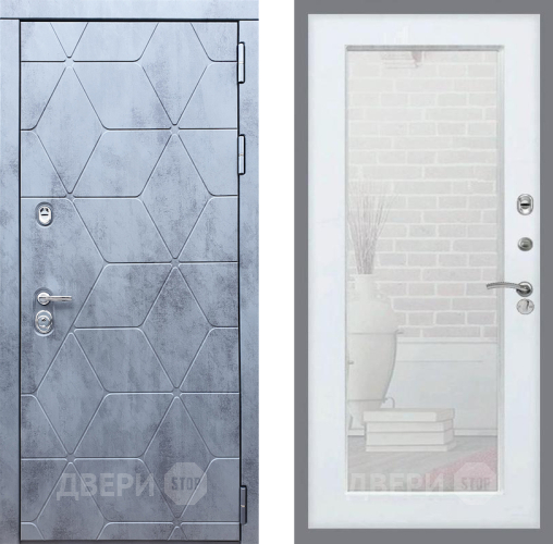 Входная металлическая Дверь Рекс (REX) 28 Зеркало Пастораль Белый ясень в Жуковский