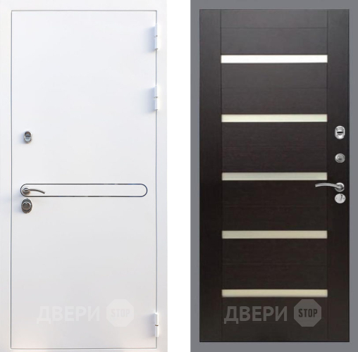 Входная металлическая Дверь Рекс (REX) 27 СБ-14 стекло белое венге поперечный в Жуковский