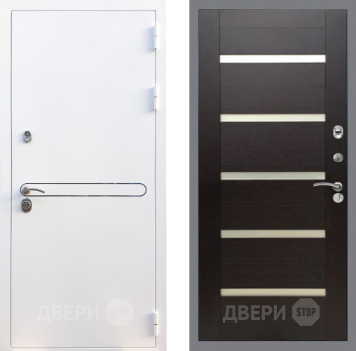 Входная металлическая Дверь Рекс (REX) 27 СБ-14 стекло белое венге поперечный в Жуковский