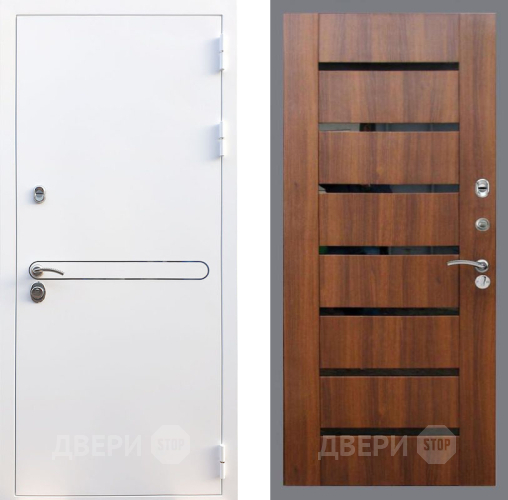 Входная металлическая Дверь Рекс (REX) 27 СБ-14 стекло черное Орех бренди в Жуковский