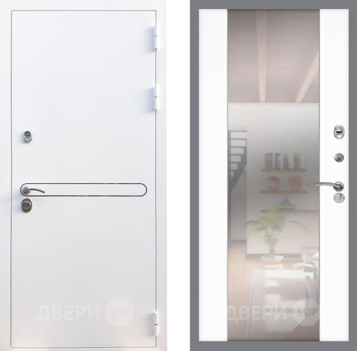 Входная металлическая Дверь Рекс (REX) 27 СБ-16 Зеркало Силк Сноу в Жуковский