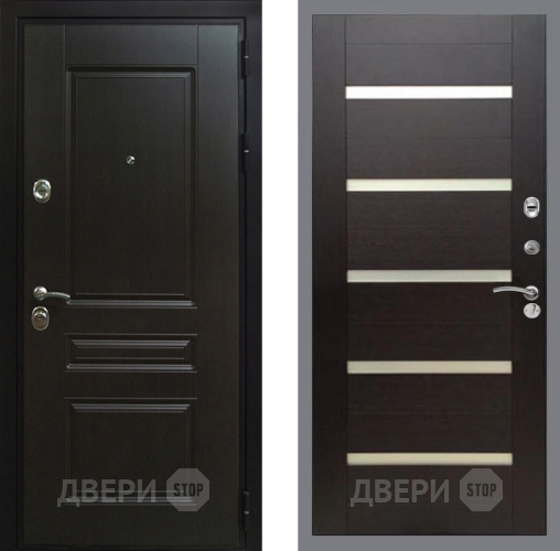 Входная металлическая Дверь Рекс (REX) Премиум-Н СБ-14 стекло белое венге поперечный в Жуковский