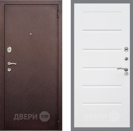 Входная металлическая Дверь Рекс (REX) 2 Медный Антик Сити Белый ясень в Жуковский