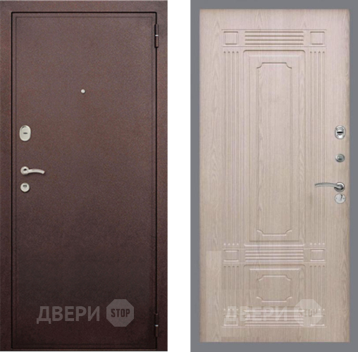 Дверь Рекс (REX) 2 Медный Антик FL-2 Беленый дуб в Жуковский