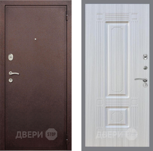 Дверь Рекс (REX) 2 Медный Антик FL-2 Сандал белый в Жуковский