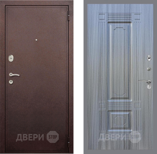 Входная металлическая Дверь Рекс (REX) 2 Медный Антик FL-2 Сандал грей в Жуковский