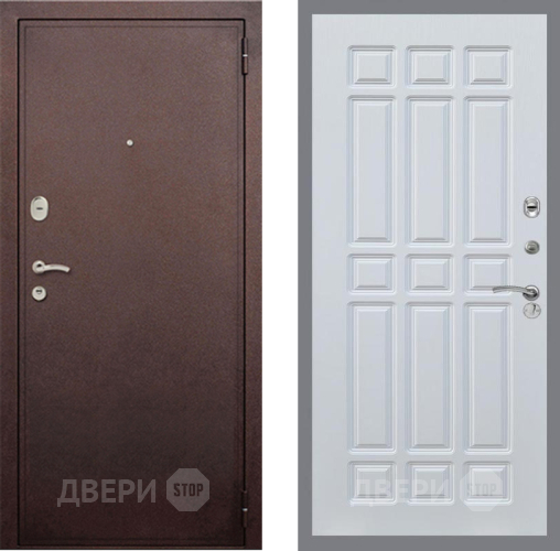 Дверь Рекс (REX) 2 Медный Антик FL-33 Белый ясень в Жуковский