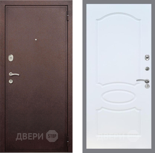 Дверь Рекс (REX) 2 Медный Антик FL-128 Белый ясень в Жуковский