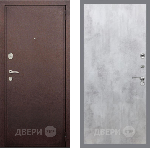 Дверь Рекс (REX) 2 Медный Антик FL-290 Бетон светлый в Жуковский