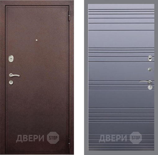 Входная металлическая Дверь Рекс (REX) 2 Медный Антик Line Силк титан в Жуковский