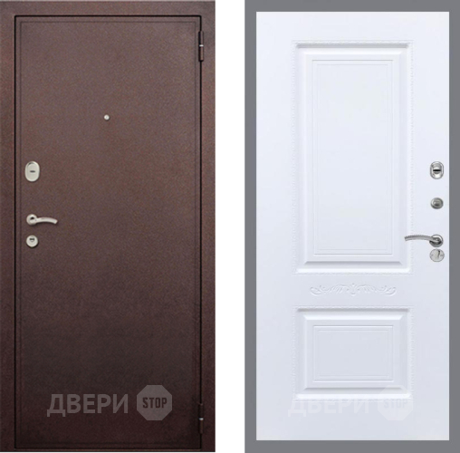 Дверь Рекс (REX) 2 Медный Антик Смальта Силк Сноу в Жуковский