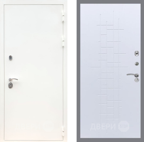 Входная металлическая Дверь Рекс (REX) 5 Белая Шагрень FL-289 Белый ясень в Жуковский