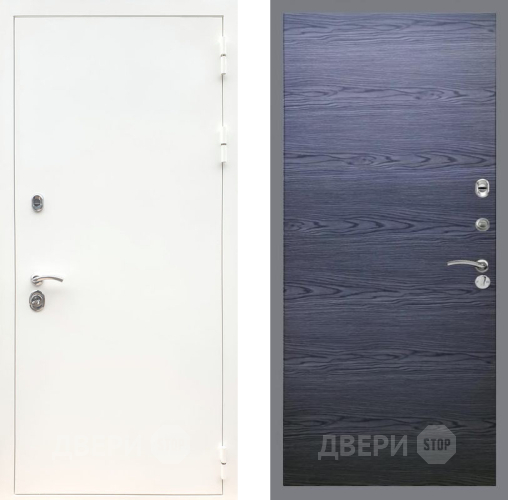 Входная металлическая Дверь Рекс (REX) 5 Белая Шагрень GL Дуб тангенальный черный в Жуковский