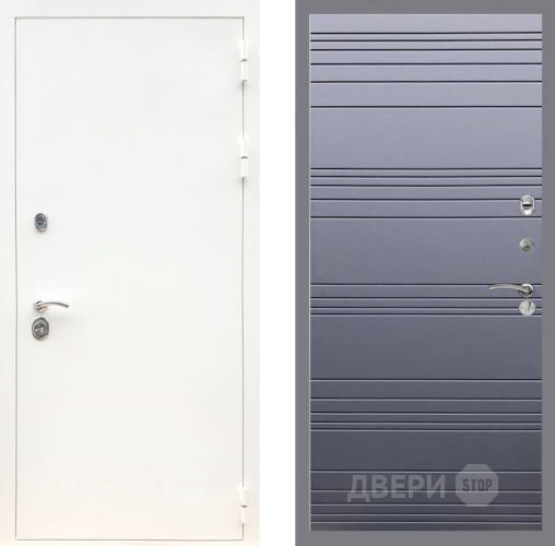 Входная металлическая Дверь Рекс (REX) 5 Белая Шагрень Line Силк титан в Жуковский