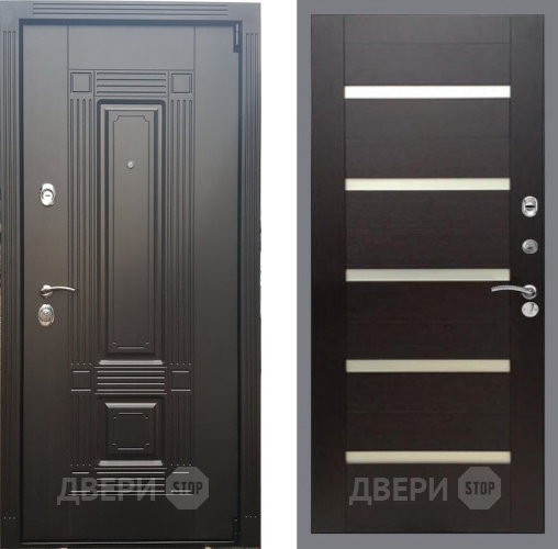 Входная металлическая Дверь Рекс (REX) 9 СБ-14 стекло белое венге поперечный в Жуковский