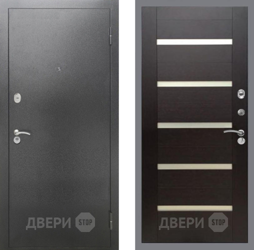 Входная металлическая Дверь Рекс (REX) 2А Серебро Антик СБ-14 стекло белое венге поперечный в Жуковский