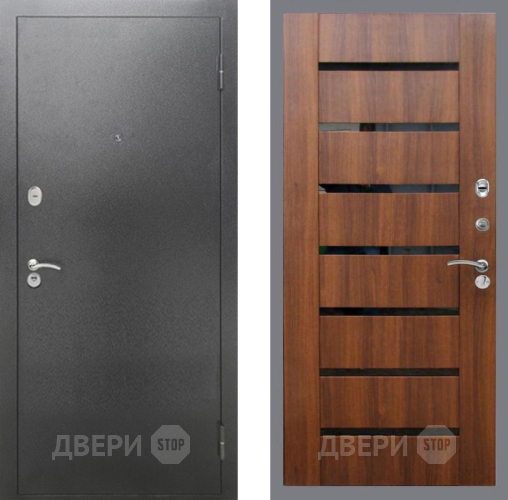 Дверь Рекс (REX) 2А Серебро Антик СБ-14 стекло черное Орех бренди в Жуковский