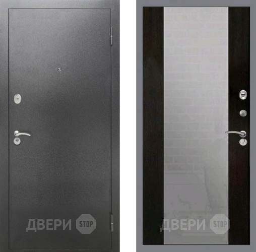 Входная металлическая Дверь Рекс (REX) 2А Серебро Антик СБ-16 Зеркало Венге в Жуковский