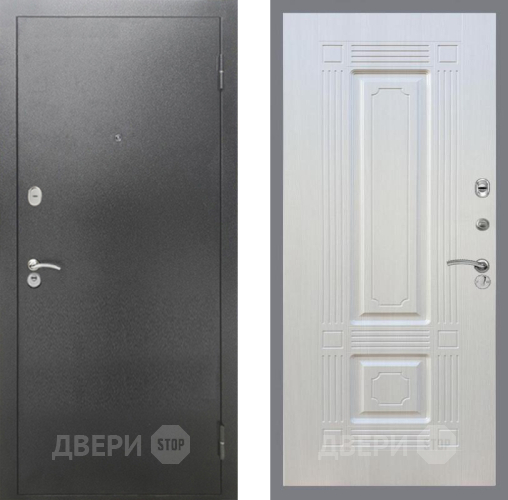Входная металлическая Дверь Рекс (REX) 2А Серебро Антик FL-2 Лиственница беж в Жуковский