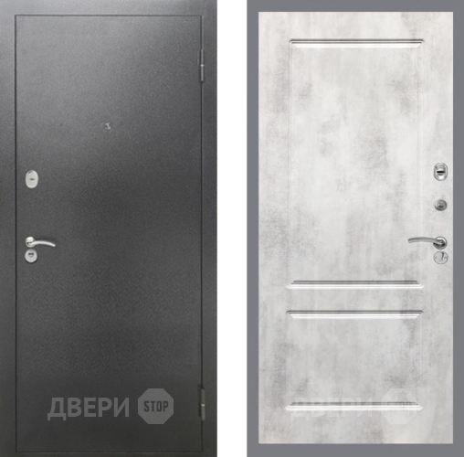 Входная металлическая Дверь Рекс (REX) 2А Серебро Антик FL-117 Бетон светлый в Жуковский
