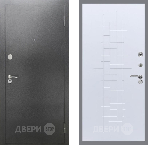 Дверь Рекс (REX) 2А Серебро Антик FL-289 Белый ясень в Жуковский