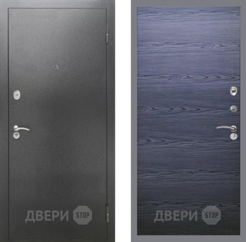 Входная металлическая Дверь Рекс (REX) 2А Серебро Антик GL Дуб тангенальный черный в Жуковский