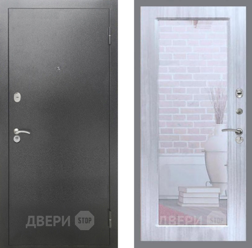 Входная металлическая Дверь Рекс (REX) 2А Серебро Антик Зеркало Пастораль Сандал белый в Жуковский