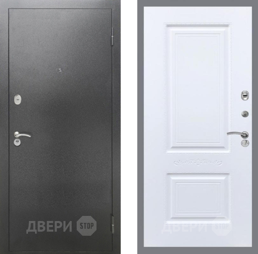 Входная металлическая Дверь Рекс (REX) 2А Серебро Антик Смальта Силк Сноу в Жуковский