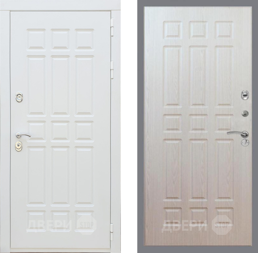 Входная металлическая Дверь Рекс (REX) 8 Силк Сноу FL-33 Беленый дуб в Жуковский