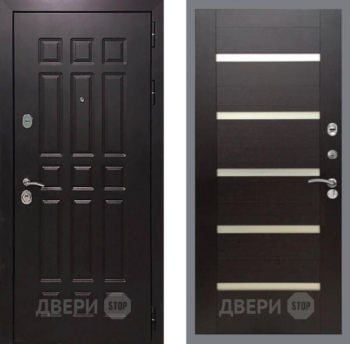 Входная металлическая Дверь Рекс (REX) 8 СБ-14 стекло белое венге поперечный в Жуковский
