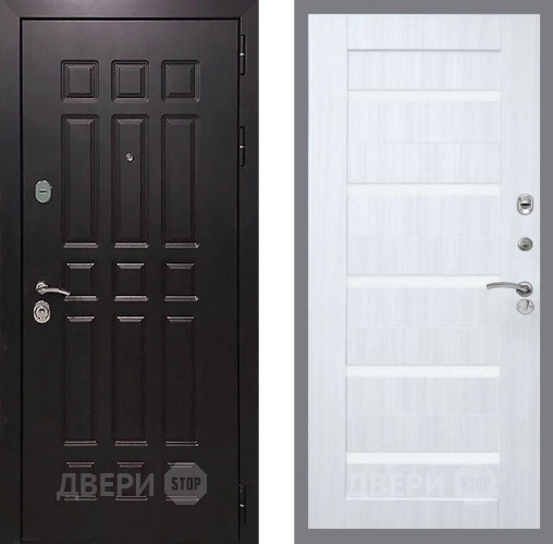 Входная металлическая Дверь Рекс (REX) 8 СБ-14 стекло белое Сандал белый в Жуковский