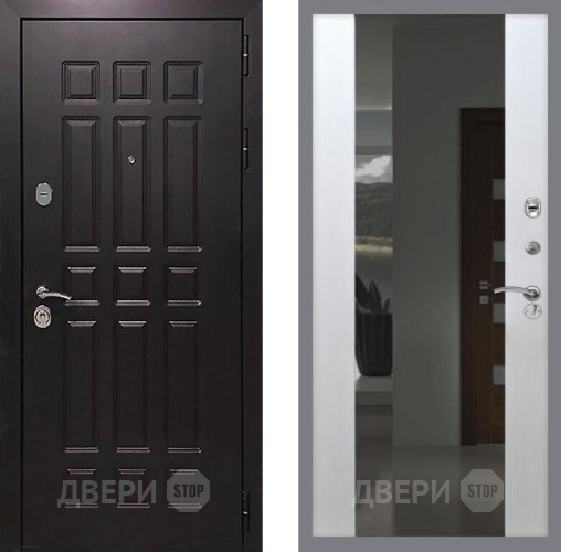 Дверь Рекс (REX) 8 СБ-16 Зеркало Белый ясень в Жуковский