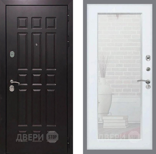 Входная металлическая Дверь Рекс (REX) 8 Зеркало Пастораль Белый ясень в Жуковский