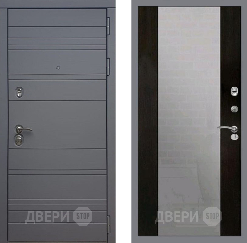 Входная металлическая Дверь Рекс (REX) 14 силк титан СБ-16 Зеркало Венге в Жуковский