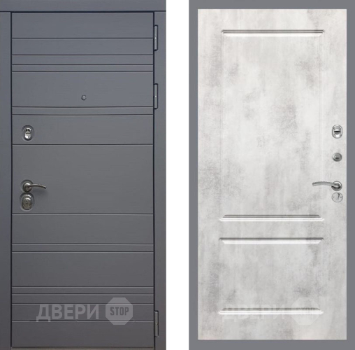 Входная металлическая Дверь Рекс (REX) 14 силк титан FL-117 Бетон светлый в Жуковский