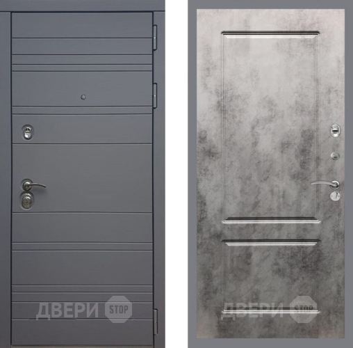 Входная металлическая Дверь Рекс (REX) 14 силк титан FL-117 Бетон темный в Жуковский