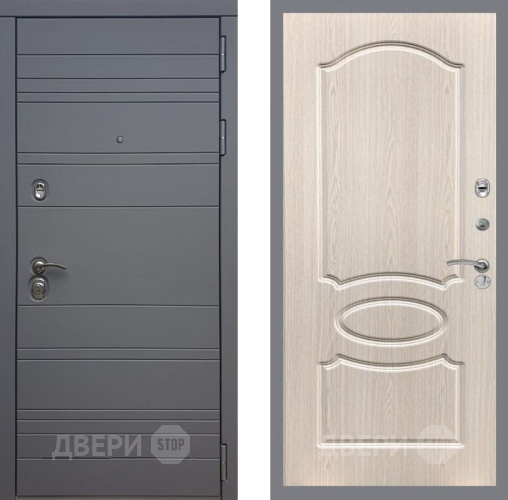 Входная металлическая Дверь Рекс (REX) 14 силк титан FL-128 Беленый дуб в Жуковский