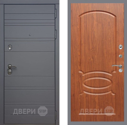 Входная металлическая Дверь Рекс (REX) 14 силк титан FL-128 Морёная берёза в Жуковский