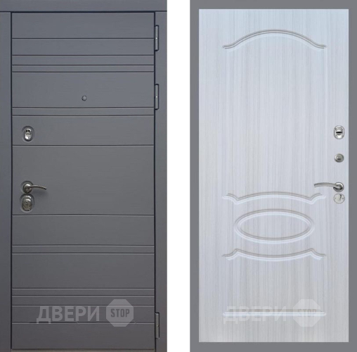 Входная металлическая Дверь Рекс (REX) 14 силк титан FL-128 Сандал белый в Жуковский