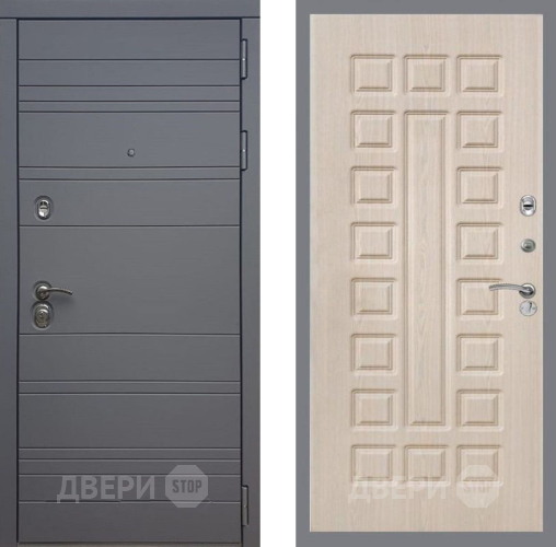 Входная металлическая Дверь Рекс (REX) 14 силк титан FL-183 Беленый дуб в Жуковский