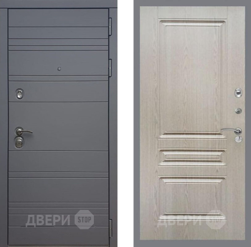 Входная металлическая Дверь Рекс (REX) 14 силк титан FL-243 Беленый дуб в Жуковский